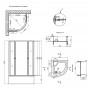 Набор Lidz душевая кабина Wieza SC80x80.SAT.HIGH.L, стекло Linie 4 мм + поддон с панелью Kupala