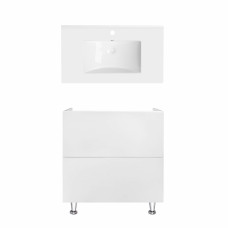 Комплект Qtap тумба підлогова Tern 800х725х437 мм White + раковина урізна Albatross QT71TE44092