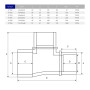 Тройник 90° ПВХ Hidroten 1001764, переходной В-Н-Н, d50x50x40 мм