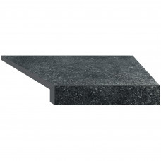 Кутовий Г-подібний елемент бортової плитки Aquaviva Granito Black, 595x345x50(20) мм (правий/45°)