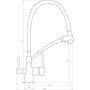 Смеситель для кухни под осмос Globus Lux LAZER GLLR-0700-11-GRAPHITE