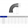 Відвід ПВХ Effast RDRCUD0900 плавний 90°, d90 мм
