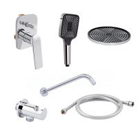 Комплект для душа Qtap Vlasta: Смеситель QTVLA6028102NC+Душ. набор( QTHLA107CRM45787+QTRUC125CRM45954+QTTRU120CRM45926+QTCRMBH030+LDNIA09CRM35458)