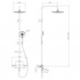 SISTEMA E система душова (термостат для ванни, верхній душ 244 мм ABS коло, ручний душ 120 мм 3 режими, шланг 160 см), cromo