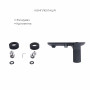 Комплект Qtap Slavonice Black Matt: Змішувач  QTROB4060102B + Шланг QTHADPVCSQ160B + Лійка QTRUC125BLM45951