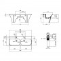 Раковина подвесная моноблок двойная Qtap Virgo 1000х410х360 White без донного клапана QT1811G760W