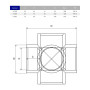 Крестовина ПВХ Hidroten 5V, 1001596, с доп. отводом, d50 мм