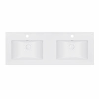 Раковина подвійна Qtap Albatross ED 1200х460х180 White з донним клапаном QT01119120EDW