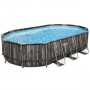 Каркасний басейн Bestway Wood Style 5611R (610х366х122 см) з картриджним фільтром, драбиною та тентом