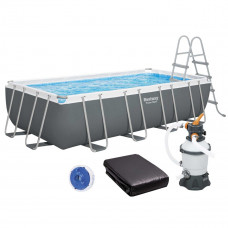 Каркасный бассейн Bestway 56671 (488х244х122 см) с песочным фильтром, лестницей и тентом