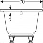 SELNOVA Square ванна 160*70см, прямоугольная, с ножками
