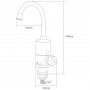 Кран-водонагреватель проточный NZ 3.0кВт 0.4-5бар для кухни гусак ухо на гайке с дисплеем AQUATICA NZ-6B142W (9797113)