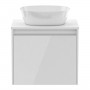BILOVEC комплект меблів 70см білий: тумба підвісна, зі стільницею, 1 ящик + умивальник накладний