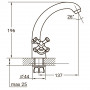 Змішувач PL 1/2 "для кухні гусак короткий вухо на гайці AQUATICA PL-4B355C (9777100)