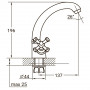 Смеситель PL 1/2" для кухни гусак короткий ухо на гайке AQUATICA PL-4B355C (9777100)