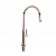 Смеситель для кухни Qtap Baruska с выдвижным изливом QTBAR9137103UN Brushed Nickel PVD