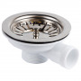 Клапан донный для кухонной мойки 1½" с нерж. решеткой и переливом WIRQUIN (9545680)