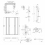 Готовое решение Qtap 10: Душ. кабина полукруг., 90x90 + Смеситель для душа + Стойка + Шланг + Лейка