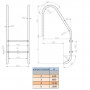 Сходи для басейну Kripsol Standard IP 5.D (5 сходинок), AISI-316