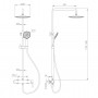 SISTEMA E система душова (змішувач для душа, верхній душ 230 мм ABS коло, ручний душ 121 мм 3 режими, шланг 160 см), cromo