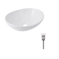 Комплект Qtap Dove: Раковина накладна овальна 415x340x140 мм White + Донний клапан PU02