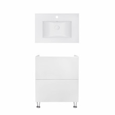 Комплект Qtap тумба підлогова Tern 700х725х437 мм White + раковина урізна Albatross E QT71TE44090