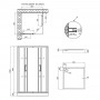 Набор Qtap душевая кабина Taurus WHI1099SC6 Clear 2020x900x900 мм + поддон Tern 309912C 90x90x12 см с сифоном