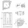 Гідромасажний бокс Lidz Tani SBM90x90.SAT.HIGH.GR, скло тоноване 4 мм