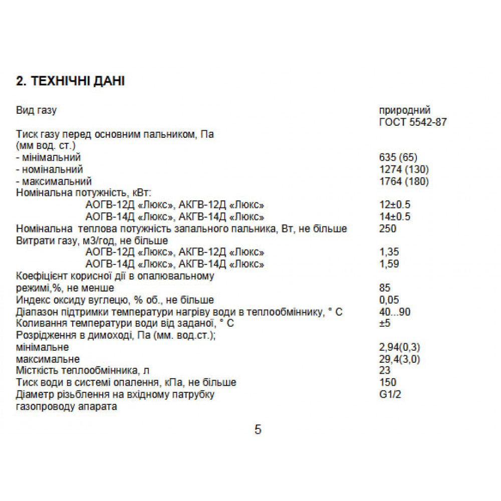 Газовий котел Геліос АОГВ 12Д Люкс