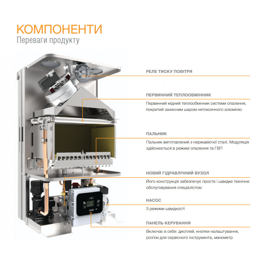 Настінний газовий котел Ferroli DIVA D F24