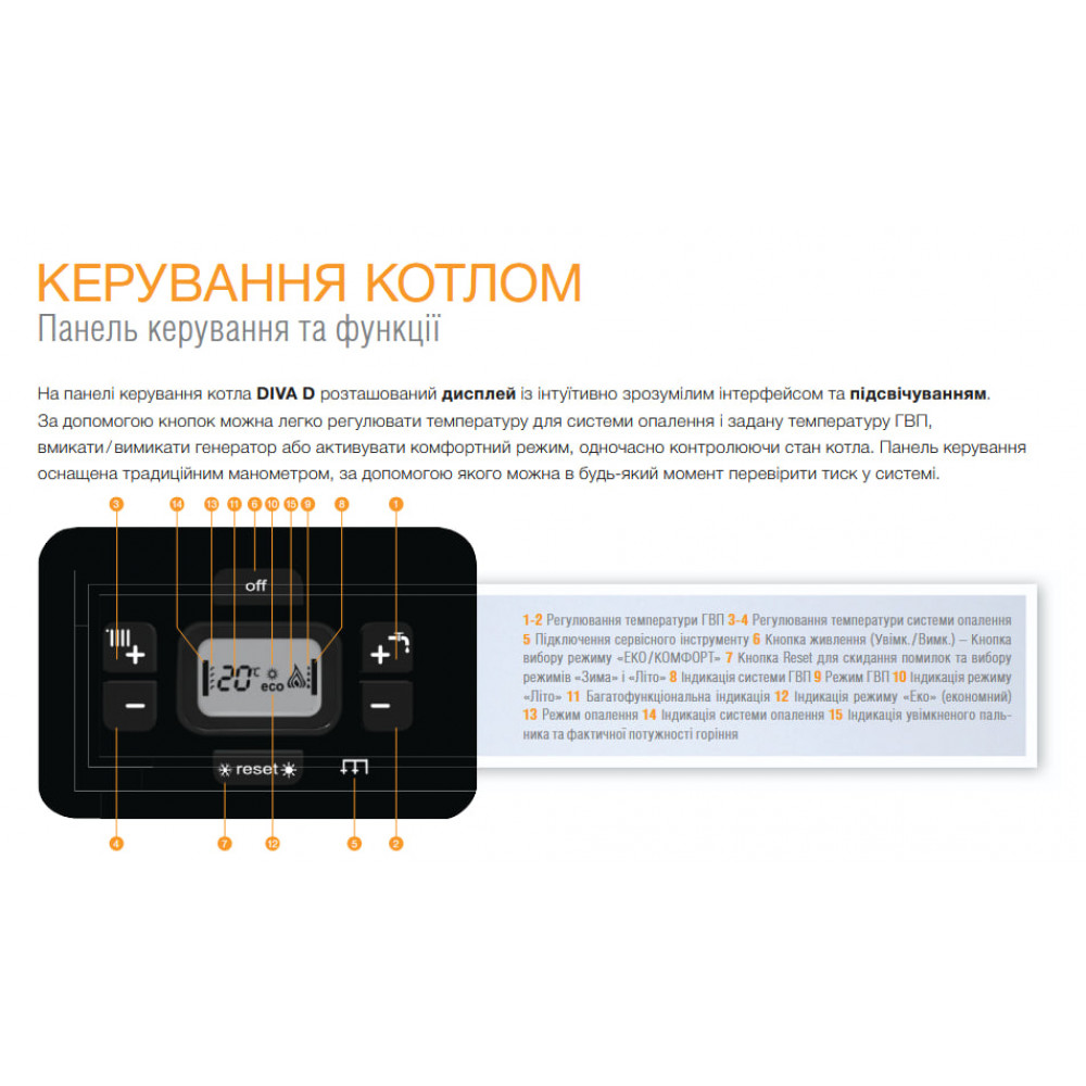 Настінний газовий котел Ferroli DIVA D F24
