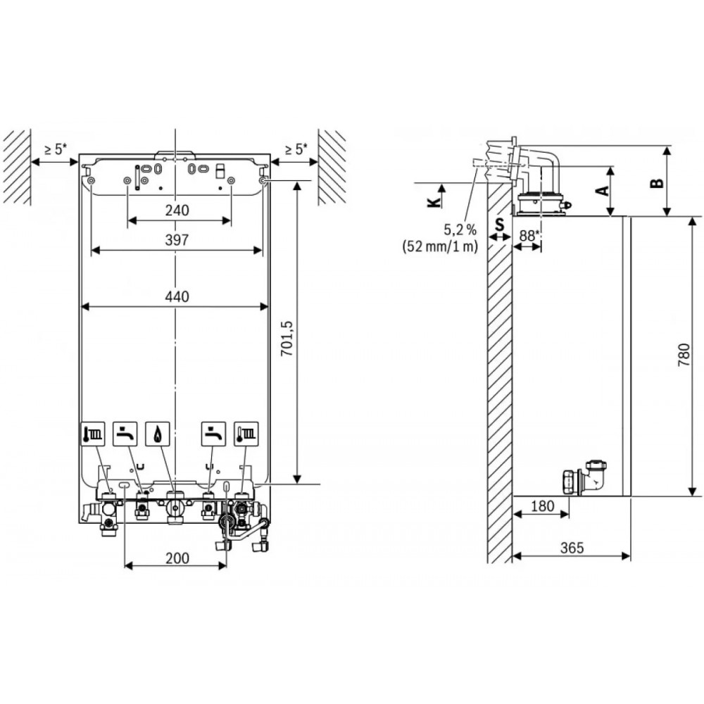 Газовый конденсационный котел Bosch GC5700iW 35 P