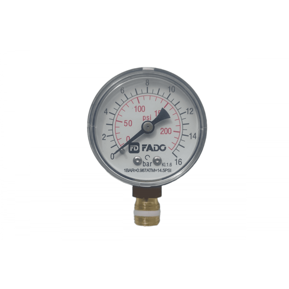 Манометр FADO вертикальный Д50 1/4" 16 бар Манометр FADO вертикальный Д50 1/4" 16 бар
