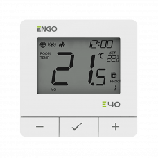 ENGO E40-230W - Програмований інтернет терморегулятор, три варіанти підключення, білий