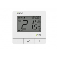 ENGO E40-BATW - Программируемый интернет терморегулятор ZigBee+868 МГц, беспров. подключ.,белый