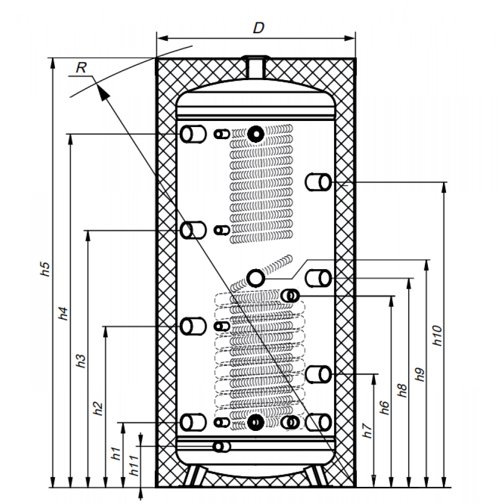 Буферная емкость КНТ HPh-B-11-200-GP-PU