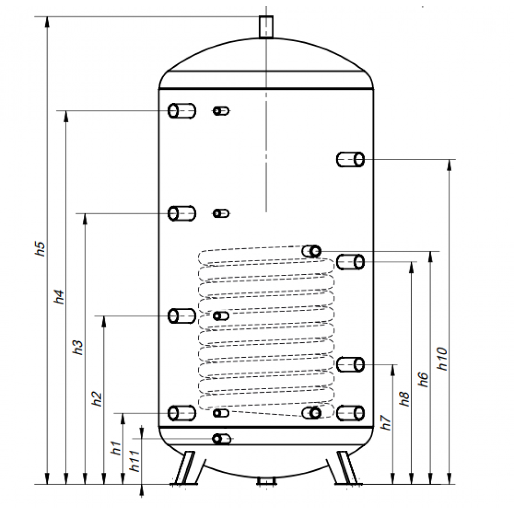Буферная емкость КНТ PS-C-01-200-GP-PS c теплообменником