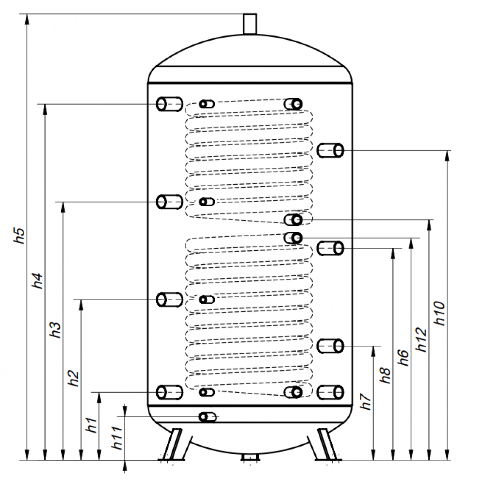 Буферная емкость КНТ PS-C-02-1500-GP-PS c 2 теплообменниками