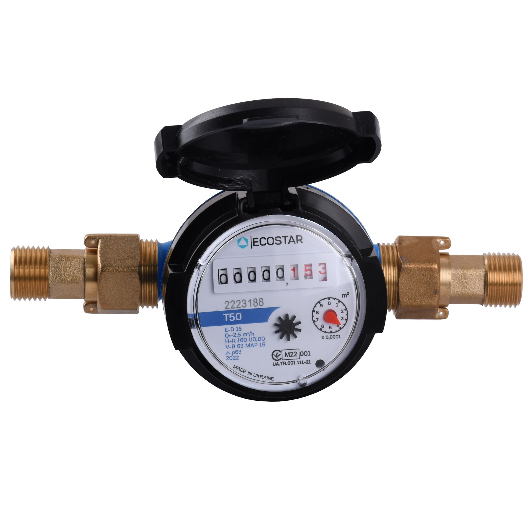 Счетчик холодной воды ECOSTAR DN15 1/2″ E-D R160 купить в интернет ...